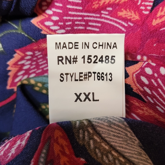 Blue Floral tank top with cut outs, NWOT - Picture 6 of 7